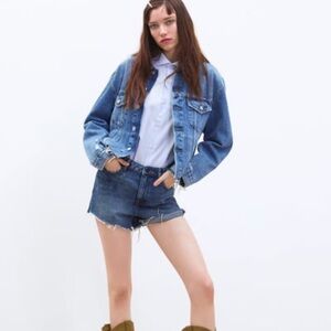 Zara Premium Wash High Waist Shorts